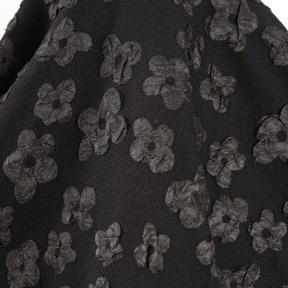 Black Floral Embossed Jacquard Fabric For Dress Making