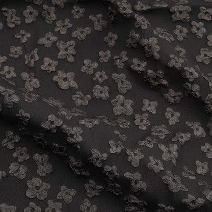 Black Floral Embossed Jacquard Fabric For Dress Making