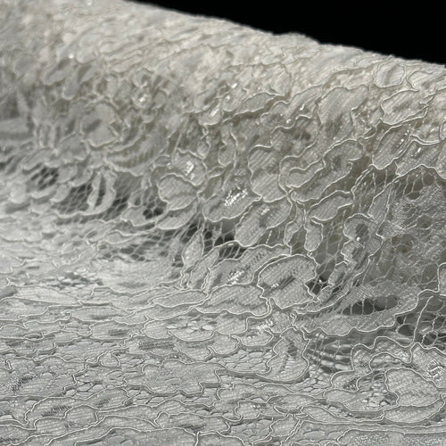 White Full-Body Floral Sheer Embroidery Lace - Eyelet Tulle Mesh