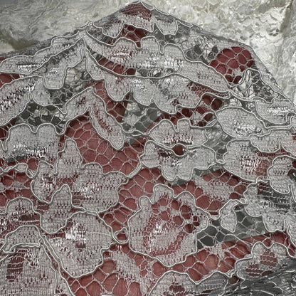 White Full-Body Floral Sheer Embroidery Lace - Eyelet Tulle Mesh