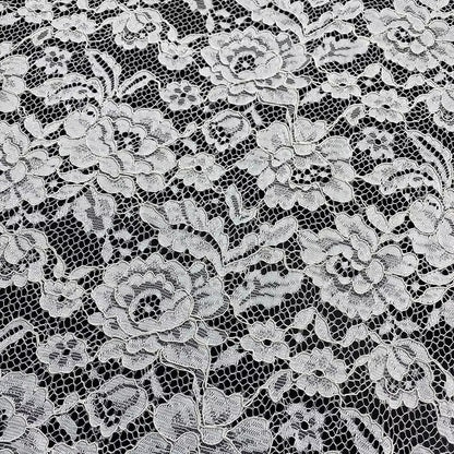 White Full-Body Floral Sheer Embroidery Lace - Eyelet Tulle Mesh